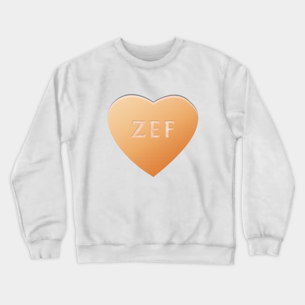 Zef Candy Heart - Orange Crewneck Sweatshirt by LozMac